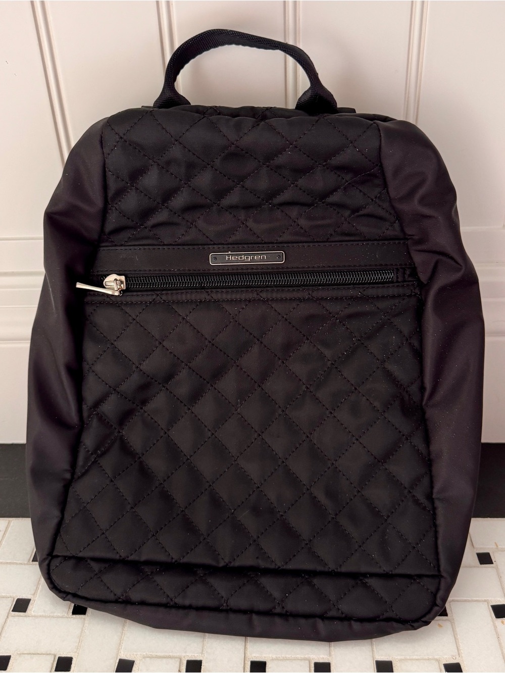 Quilted Black Women’s Backpack